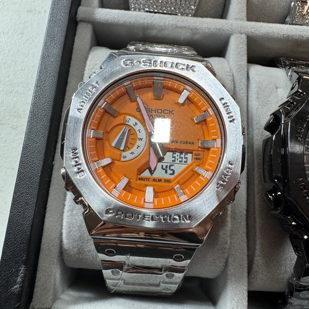 Casio G-Shock Orange and Silver Watch